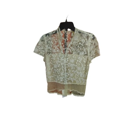 COPY - Vintage/Antique Lot of 5 Damaged/ Wounded Cream Various Era Blouses  "As… - Picture 3 of 16